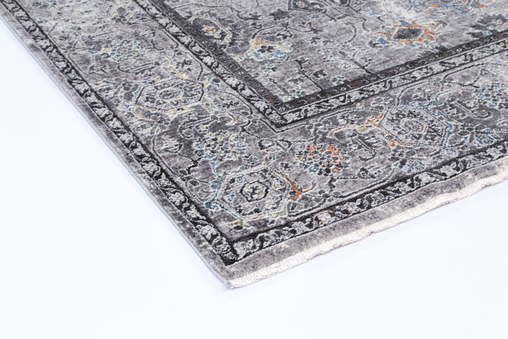 Timeless Haven Border Floral Traditional Grey Multi Rug, [cheapest rugs online], [au rugs], [rugs australia]