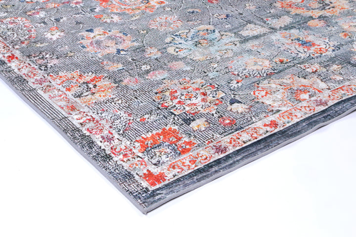 Halo Distressed Floral Grey Multi Non-Slip Rug, [cheapest rugs online], [au rugs], [rugs australia]