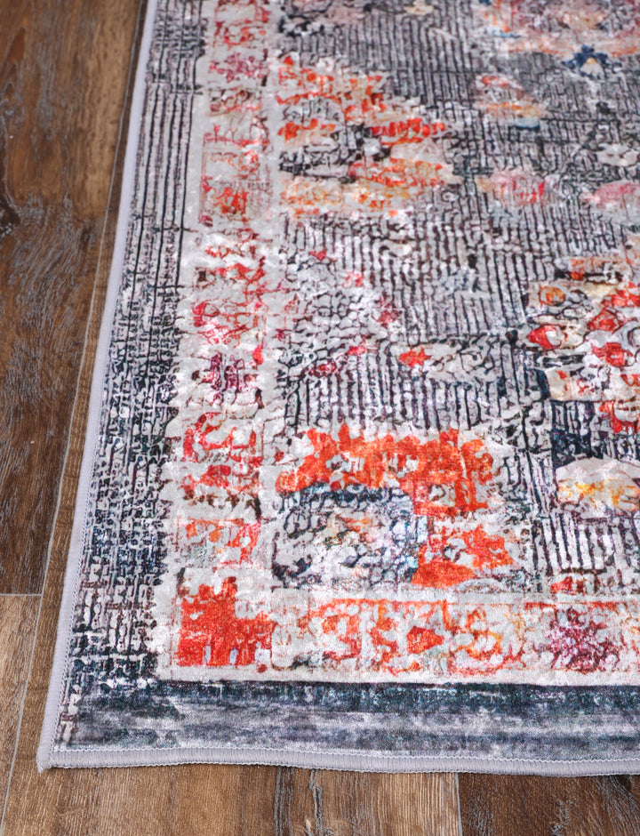 Halo Distressed Floral Grey Multi Non-Slip Rug, [cheapest rugs online], [au rugs], [rugs australia]