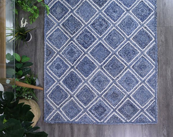 Cameron Natural Diamond Denim Rug