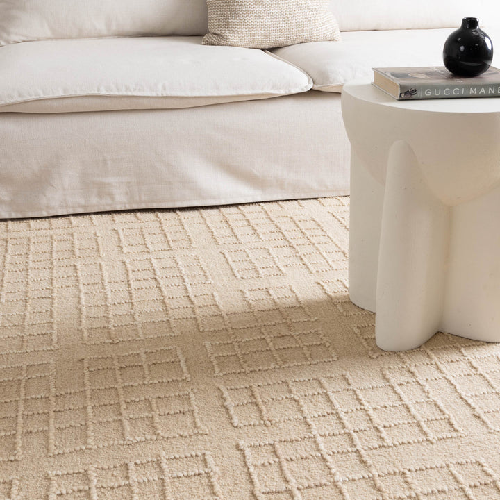 Arden Croissant Beige Knitted Wool Rug, [cheapest rugs online], [au rugs], [rugs australia]