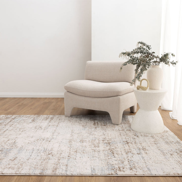 Symphony Abstract Distressed Cream and Beige Rug, [cheapest rugs online], [au rugs], [rugs australia]