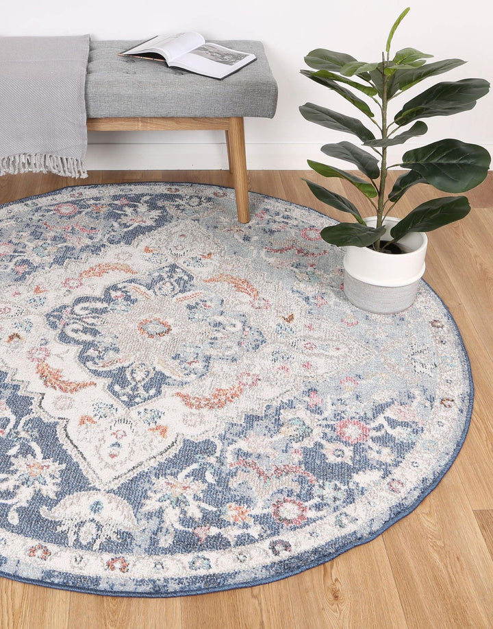 Clara Alexander Transitional Navy Multi Rug - The Rugs