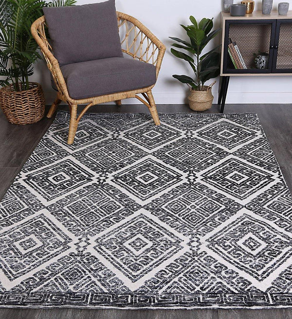 Skylar Diamond Anthracite Rug - The Rugs