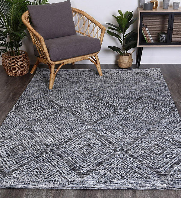 Skylar Diamond Denim Rug - The Rugs