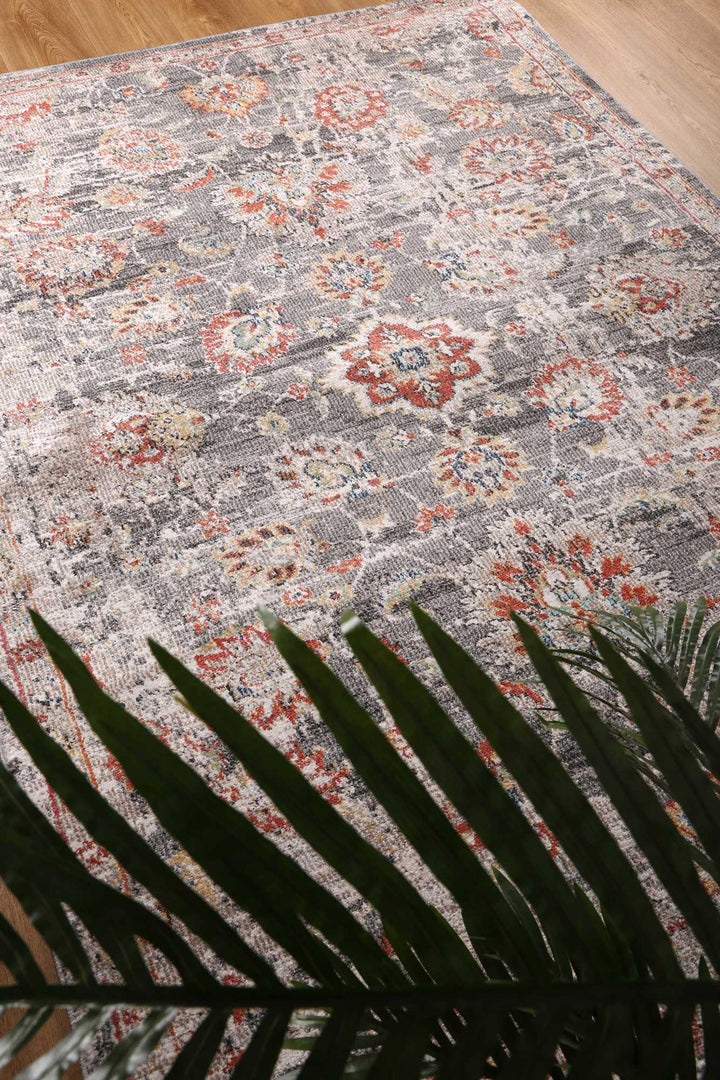 Zulu Rust Floral Rug - The Rugs
