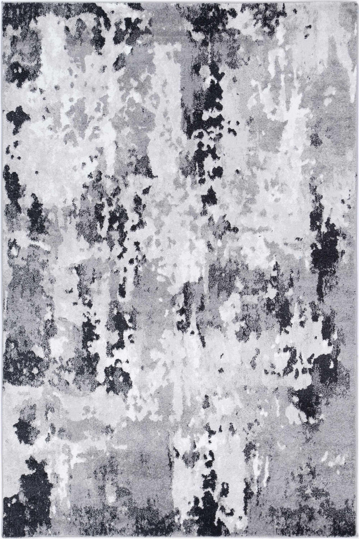 Alice Modern Abstract Grey Black Rug - The Rugs