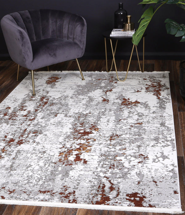 Cascade One Modern Grey Terracotta Rug - The Rugs