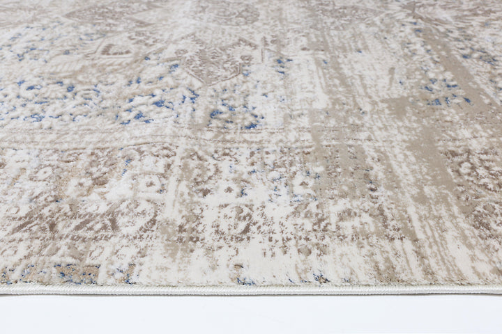 Cascade Medalion Beige Blue Rug - The Rugs