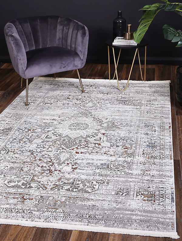 Cascade Medalion Grey Multi Rug - The Rugs