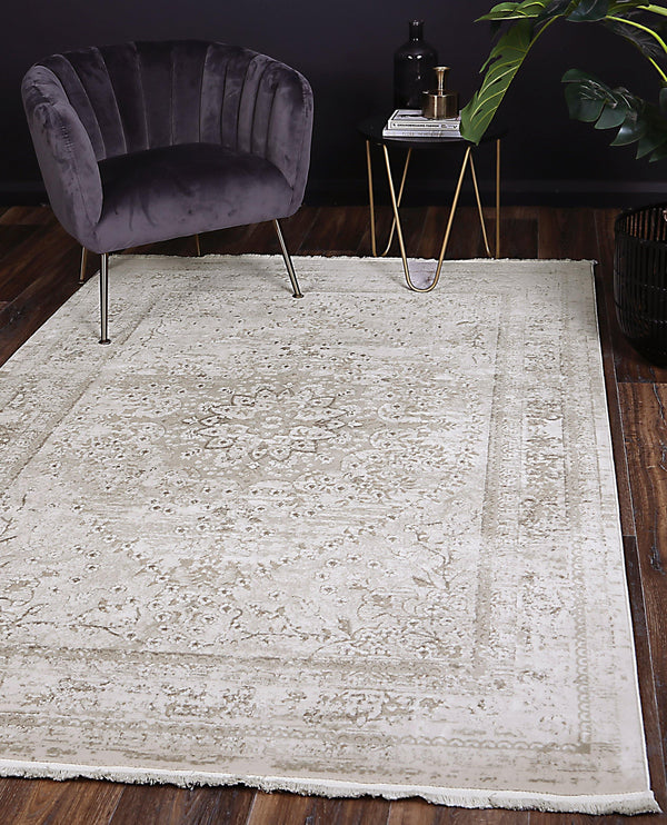 Cascade Vintage Medalion Beige Rug - The Rugs