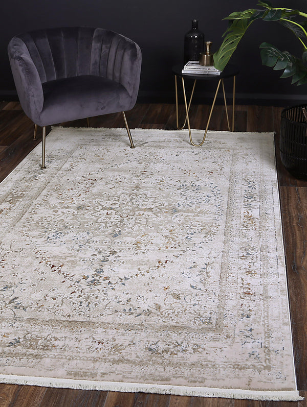 Cascade Vintage Medalion Beige Multi Rug - The Rugs