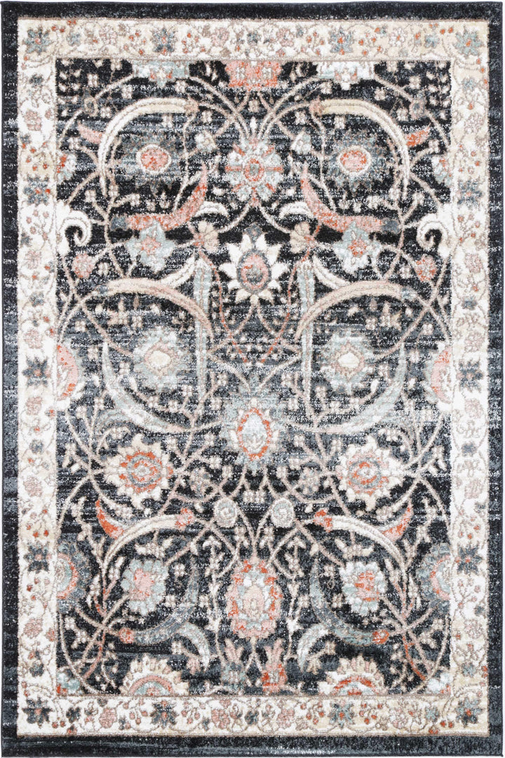 Best Abbot Traditional Cream Charcoal Rug | The Rugs