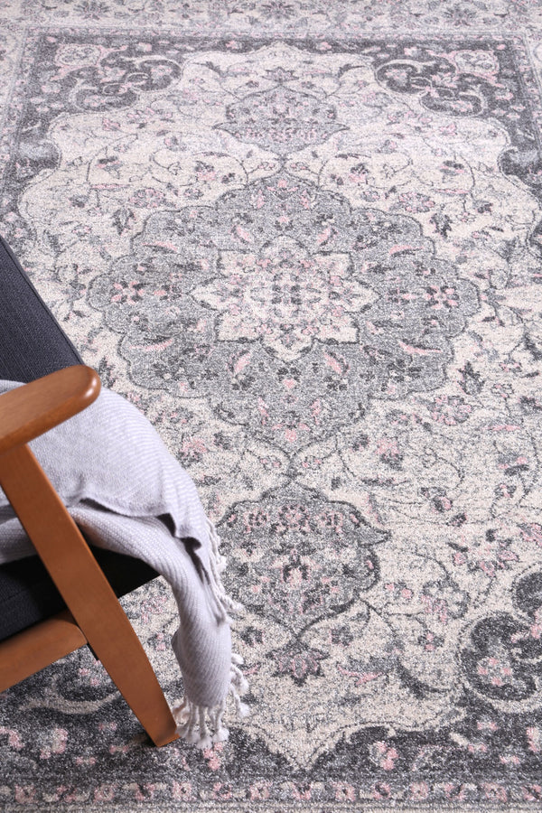 Babylon Grey Pink Oriental Rug