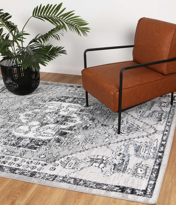 Abbot Traditional Light Grey Rug - The Rugs