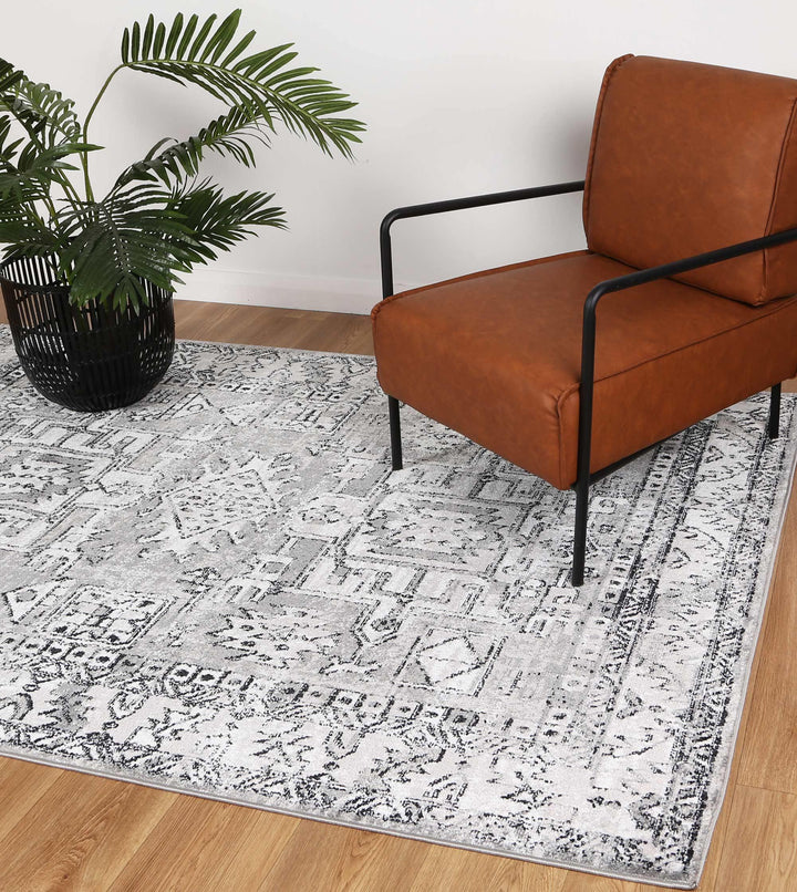 Abbot Traditional Grey Rug - The Rugs