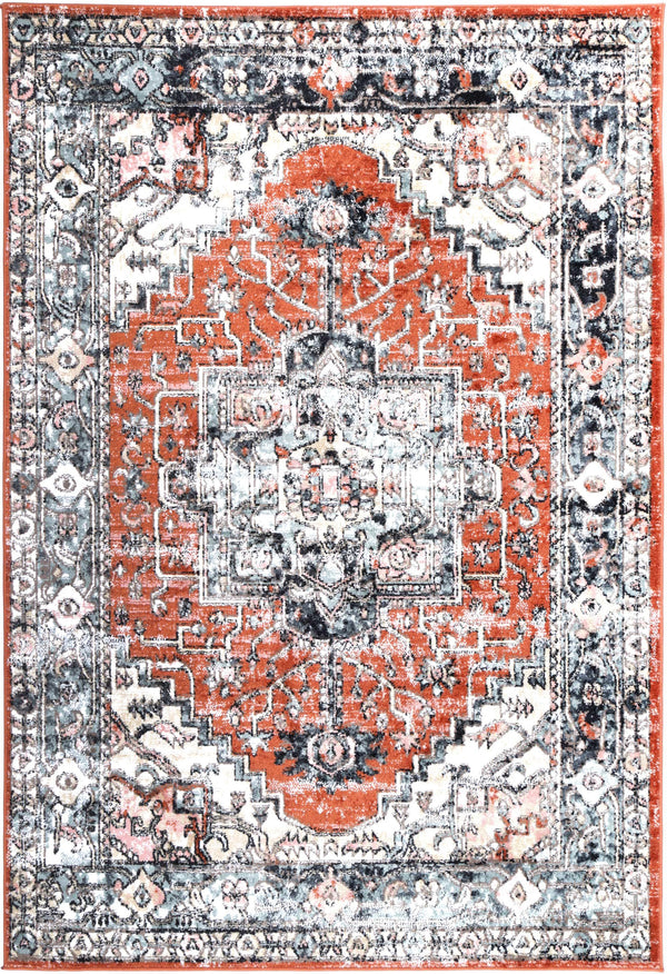 Abbot Traditional Terracotta Rug - The Rugs