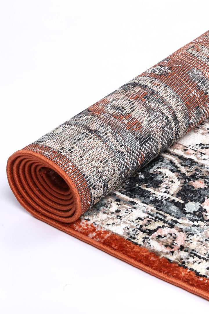 Abbot Traditional Terracotta Rug - The Rugs