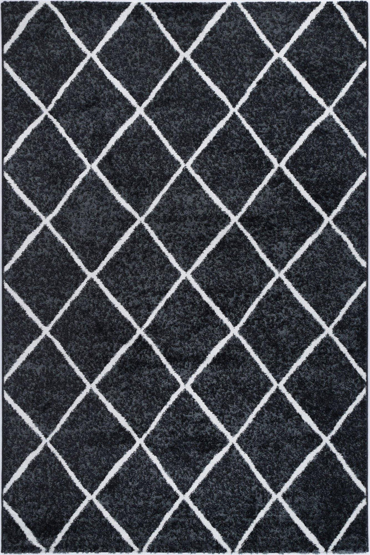 Layla Diamond Charcoal Rug - The Rugs