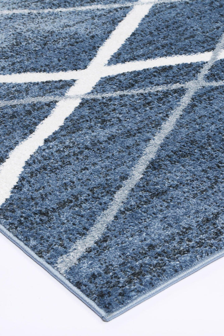 Layla Abstract Stripe Blue Rug - The Rugs