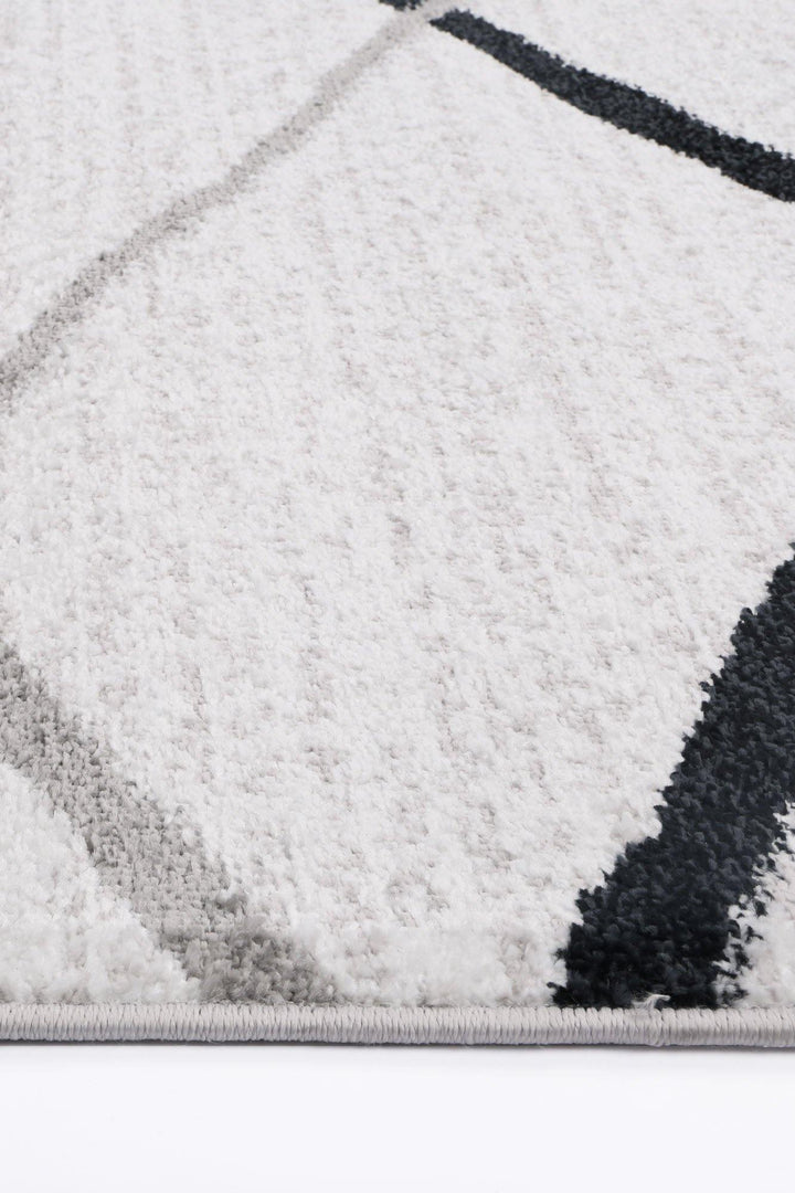 Layla Abstract Stripe White Rug - The Rugs