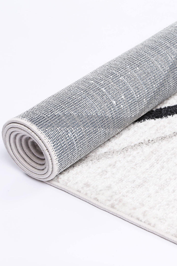 Layla Abstract Stripe White Rug - The Rugs