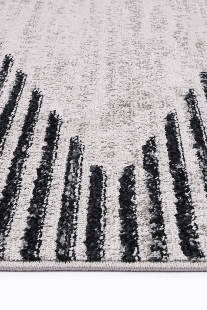 Layla Abstract Diamond Charcoal - The Rugs