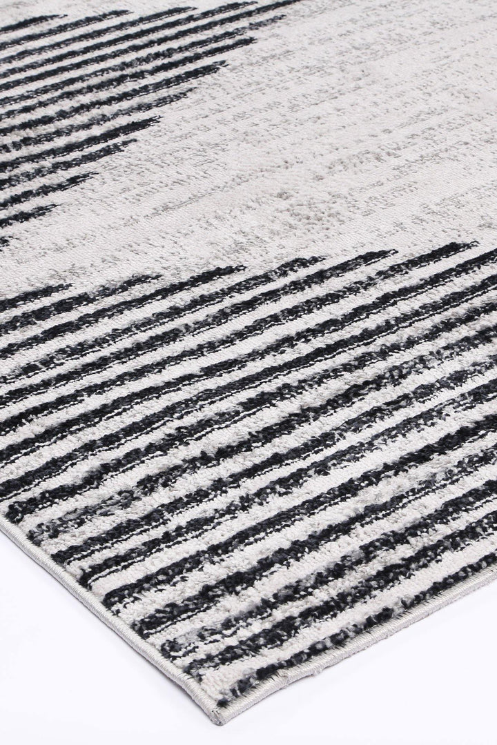 Layla Abstract Diamond Charcoal - The Rugs