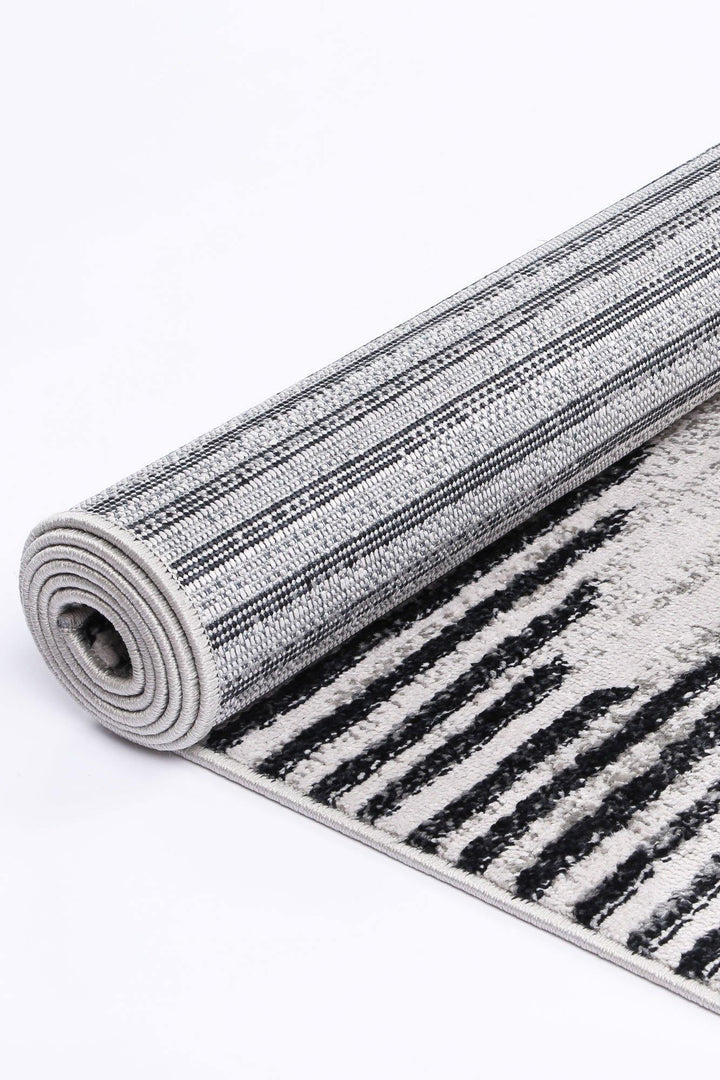 Layla Abstract Diamond Charcoal - The Rugs