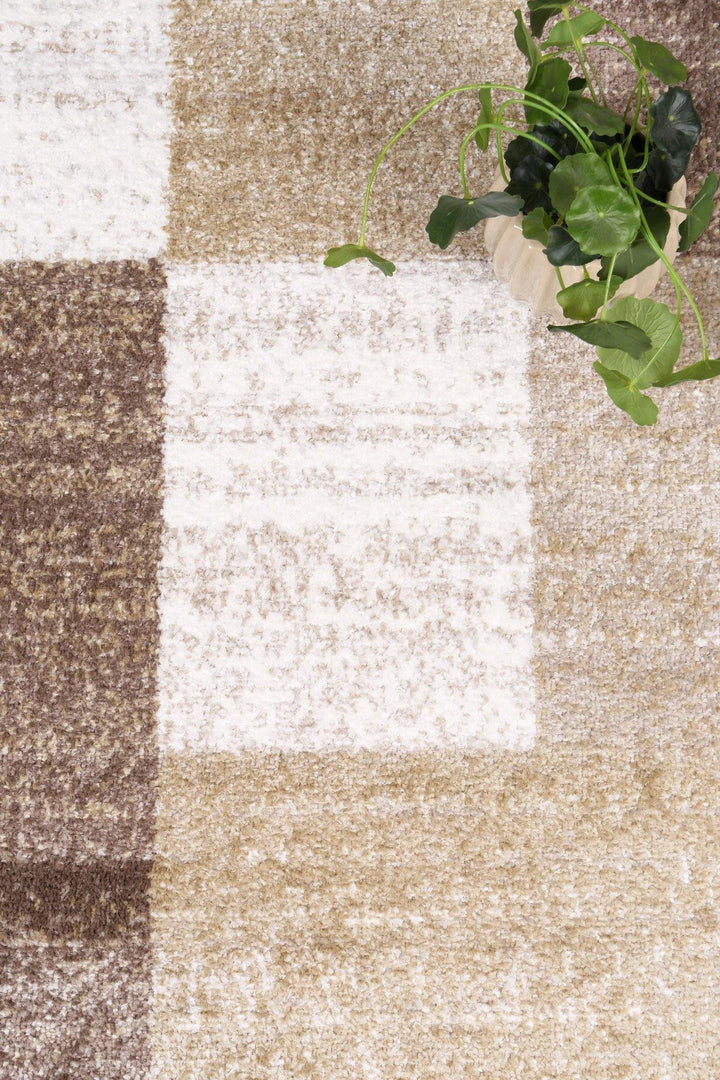 Layla Abstract Geometric Beige Rug - The Rugs