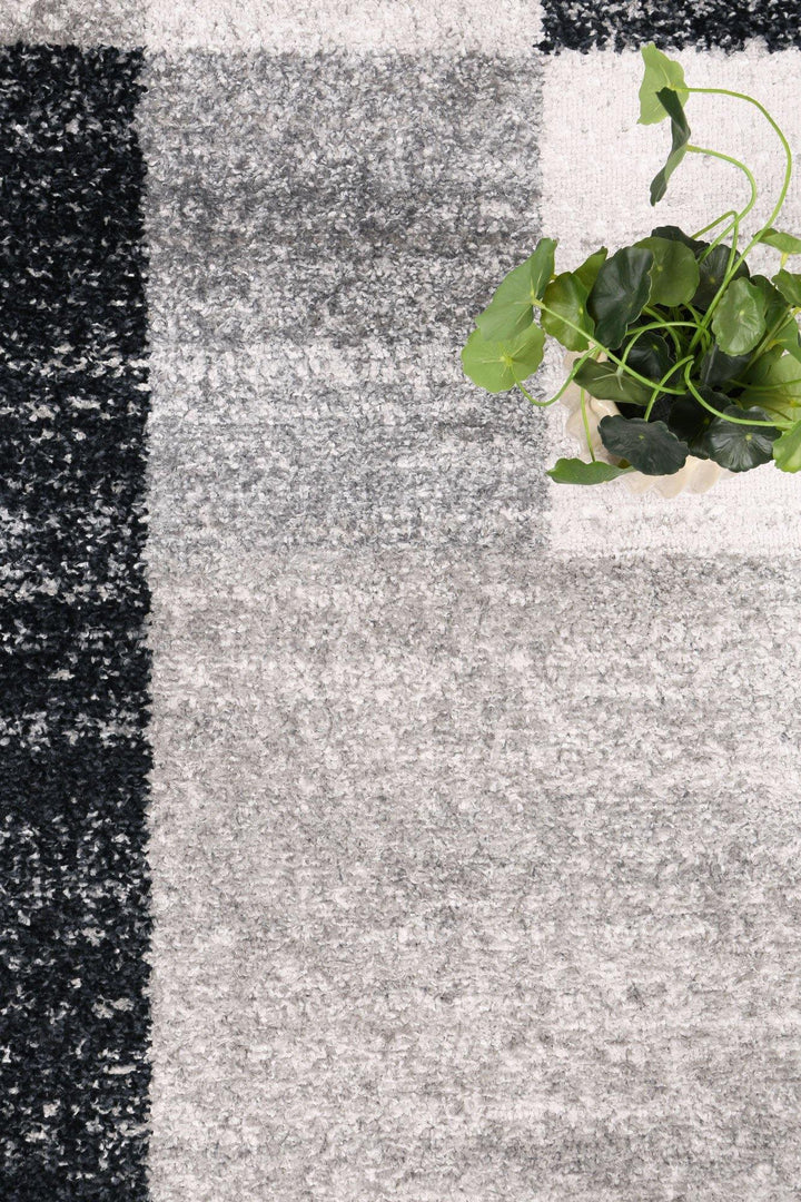Layla Abstract Geometric Grey Rug - The Rugs