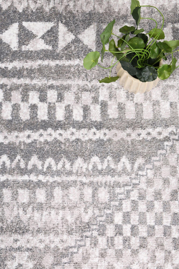 Layla Tribal Grey Rug - The Rugs