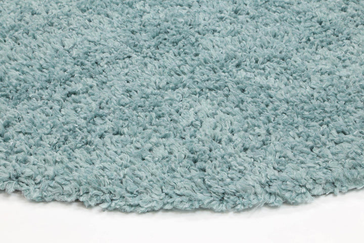 Danso Shaggy Turquoise Blue Round Rug - The Rugs