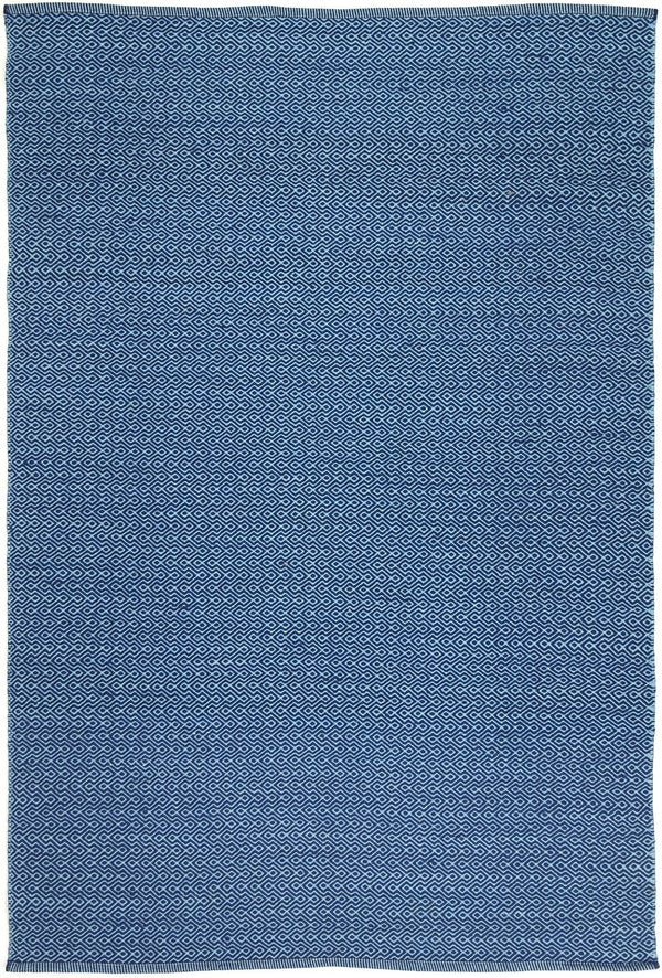 Myra Natural Wool Navy Blue Diamond Rug