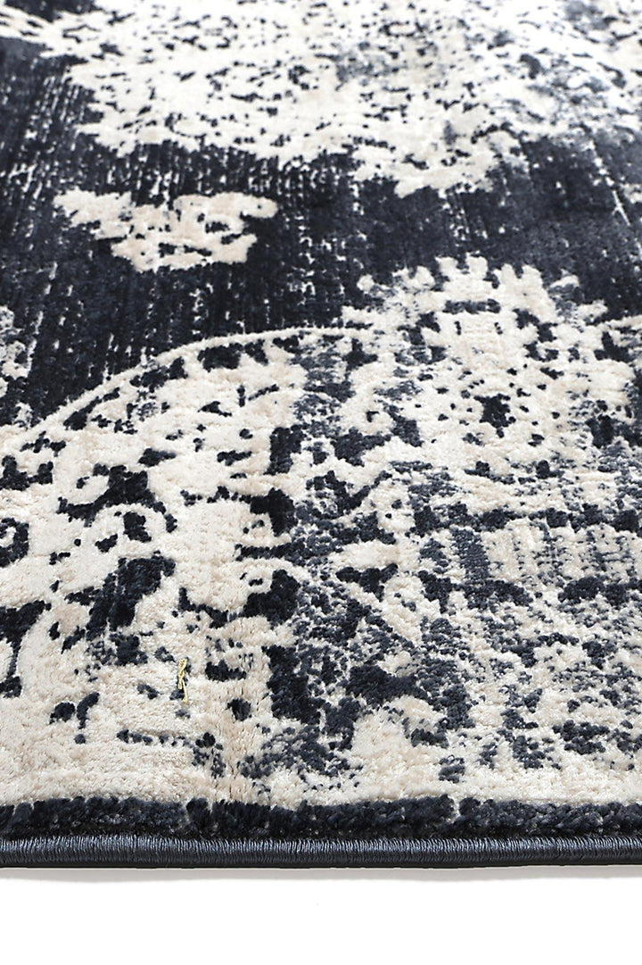 Dante Medallion Navy Rug - The Rugs