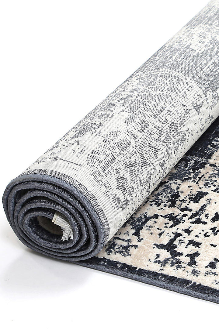 Dante Medallion Navy Rug - The Rugs