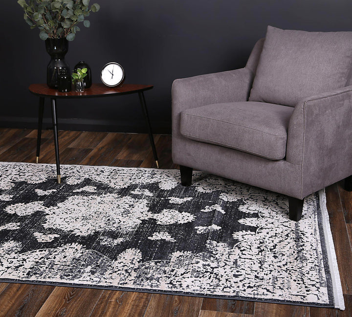 Dante Medallion Navy Rug - The Rugs