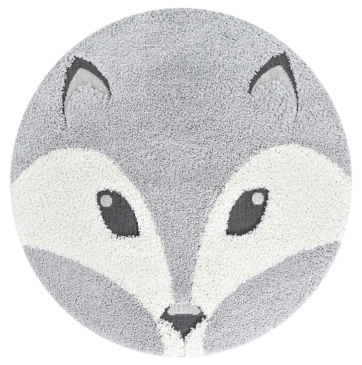 Kingdom Grey SIlver Kids Plush Fox Rug, [cheapest rugs online], [au rugs], [rugs australia]