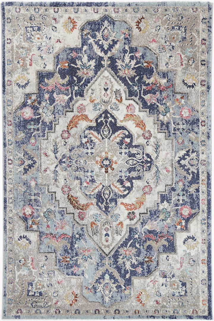 Clara Alexander Transitional Navy Multi Rug - The Rugs