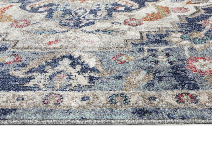 Clara Alexander Transitional Navy Multi Rug - The Rugs