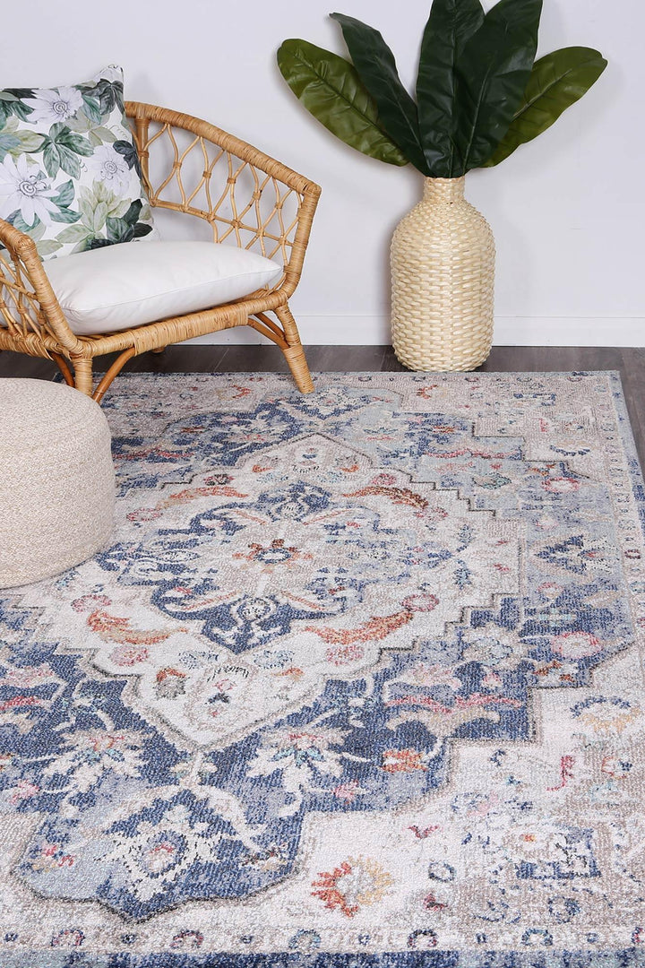 Clara Alexander Transitional Navy Multi Rug - The Rugs