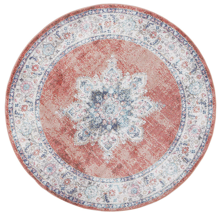 Clara Brentwood Transitional Rust Round Rug - The Rugs