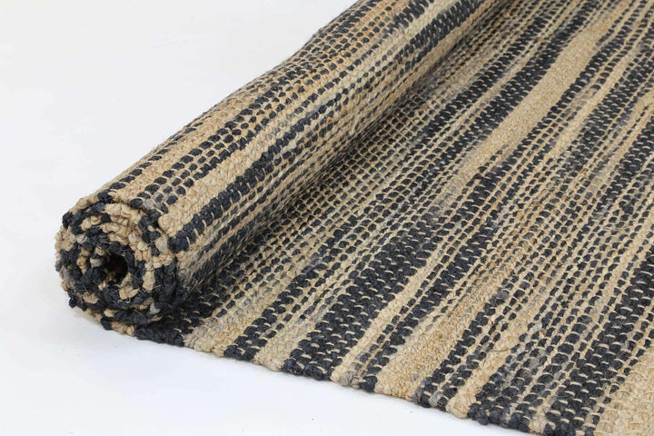 Calypso Stipe Natural Jute Rug Grey, [cheapest rugs online], [au rugs], [rugs australia]