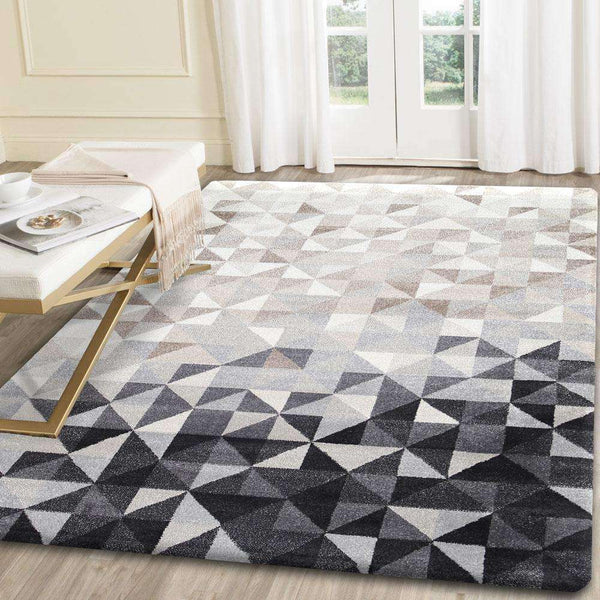 Divinity Triangle Beige Grey Modern Rug, [cheapest rugs online], [au rugs], [rugs australia]