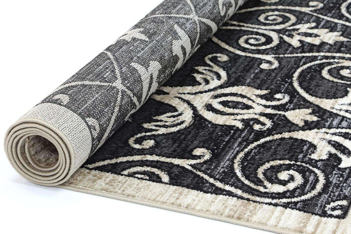 Eden Grey and Beige Ikat Abstract Vines Rug, [cheapest rugs online], [au rugs], [rugs australia]