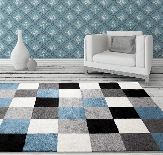 Ella Grey Square Shape Patterned Ikat Rug, [cheapest rugs online], [au rugs], [rugs australia]