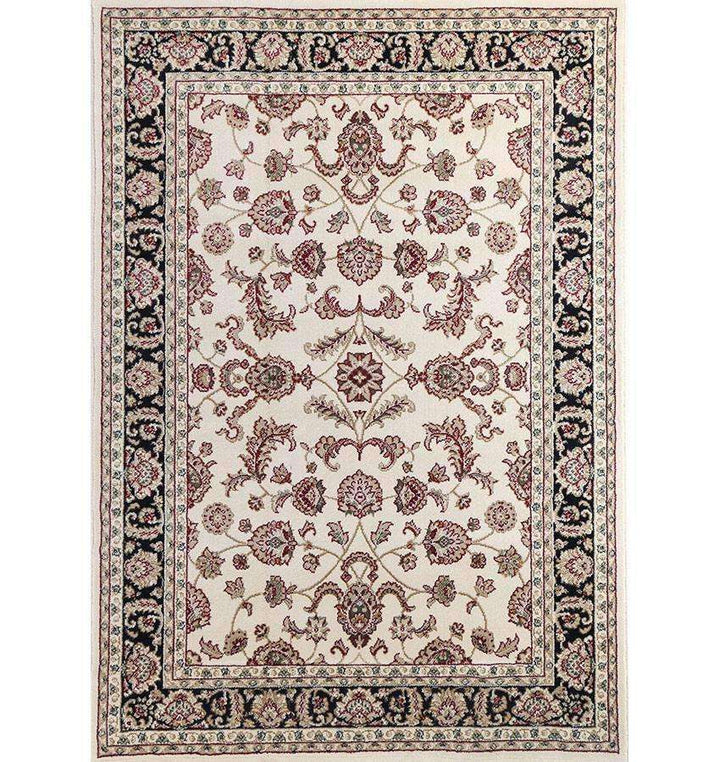 Lavish Traditional Collection 500 Cream/Black, [cheapest rugs online], [au rugs], [rugs australia]