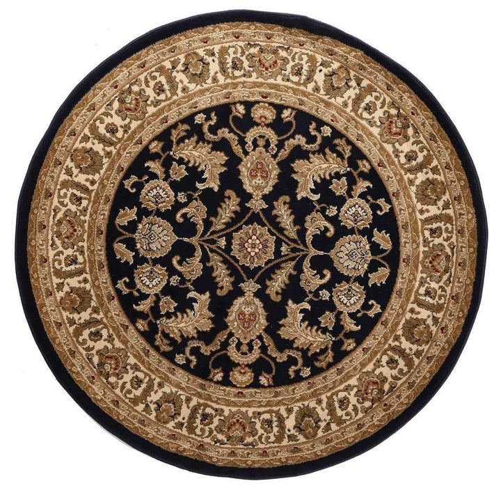 Lavish Traditional Collection 500 Navy/Cream Round Rug, [cheapest rugs online], [au rugs], [rugs australia]