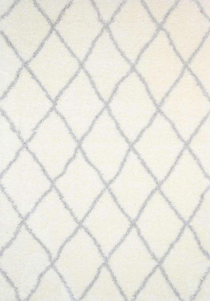Moroccan Tribal Diamond Pattern Cream Silver Rug, [cheapest rugs online], [au rugs], [rugs australia]