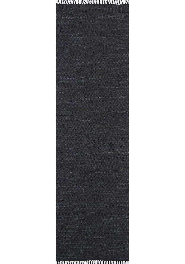 Nordic Modern Black Leather Runner Rug, [cheapest rugs online], [au rugs], [rugs australia]